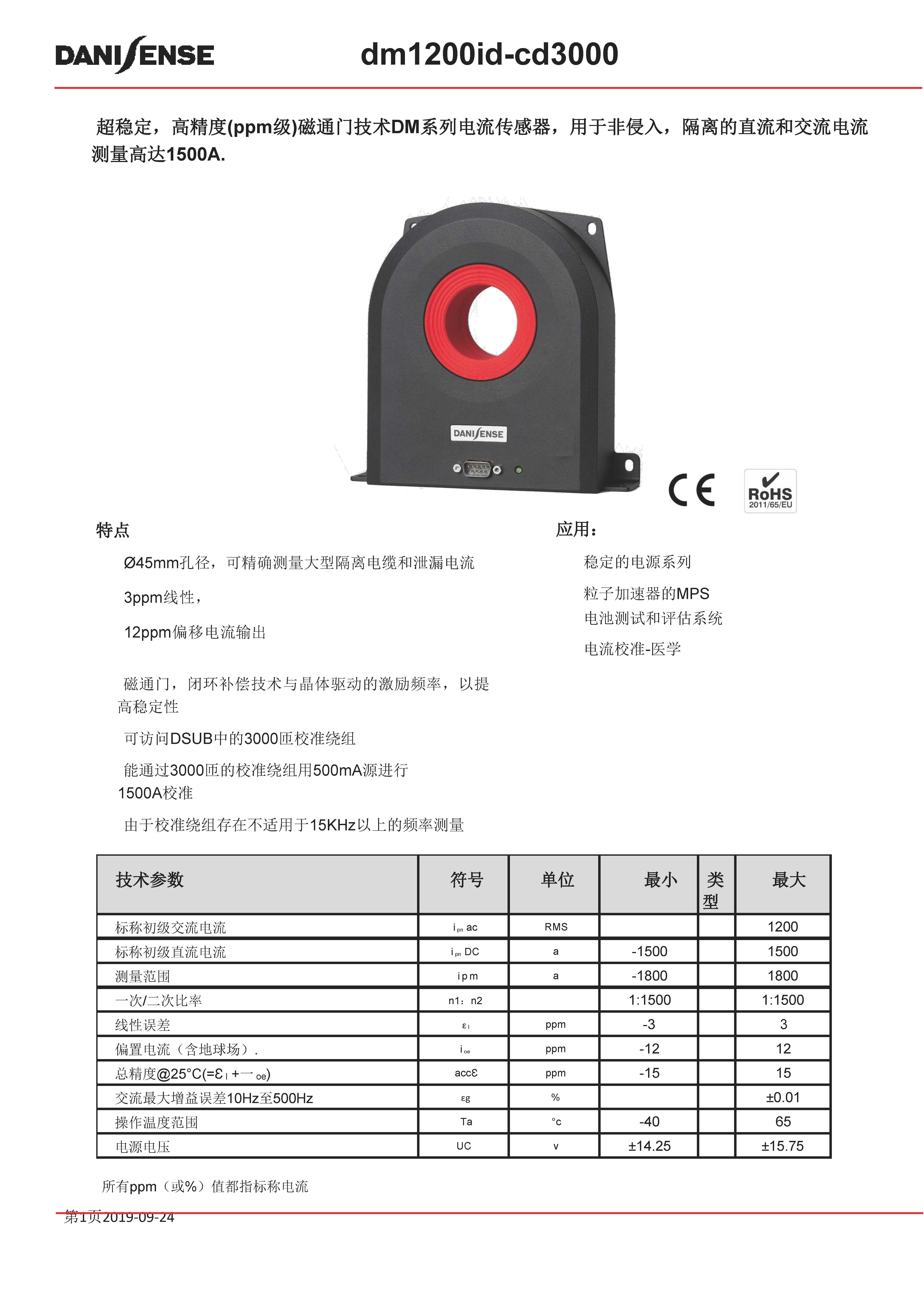 零磁通電流傳感器
