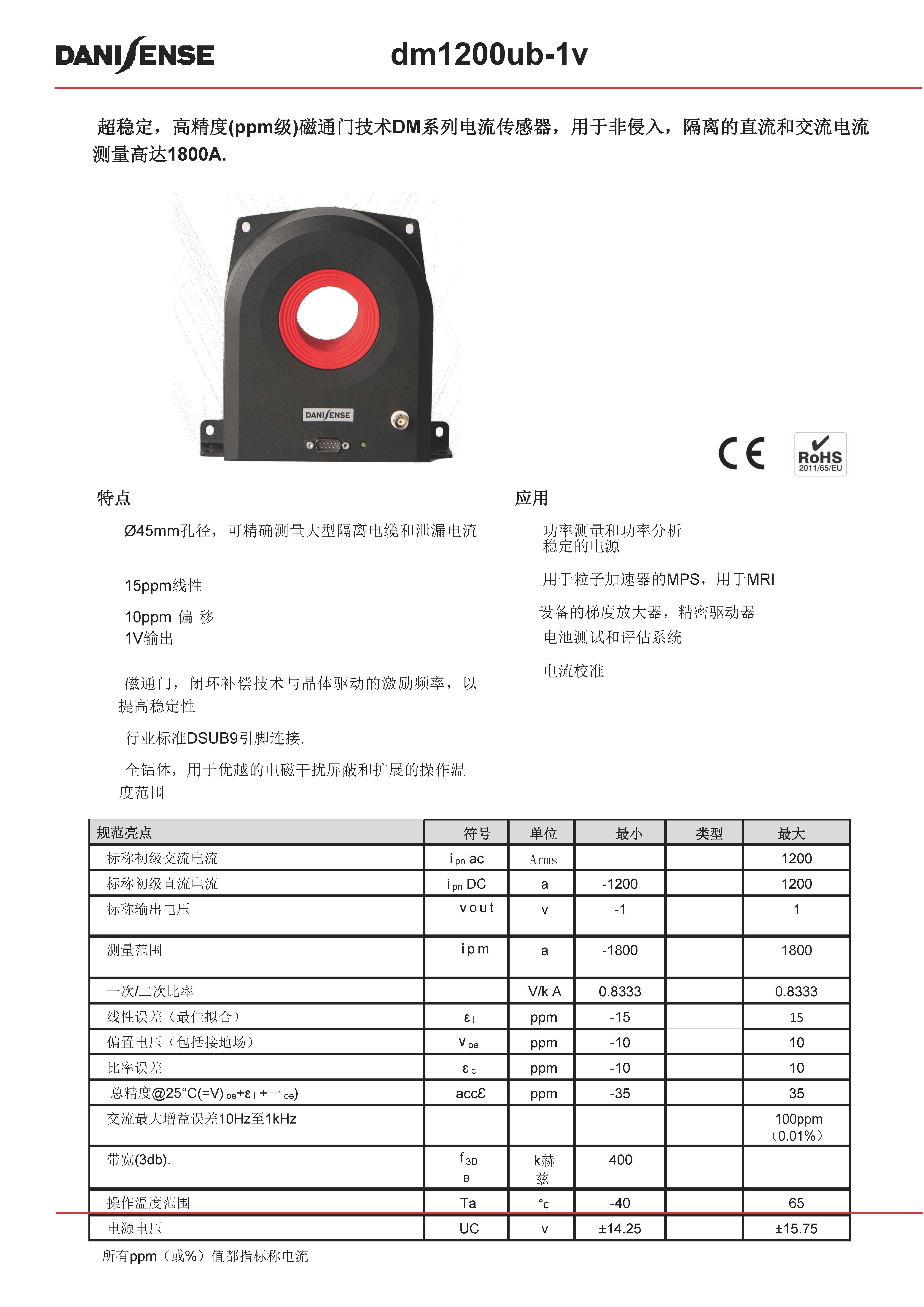 零磁通電流傳感器