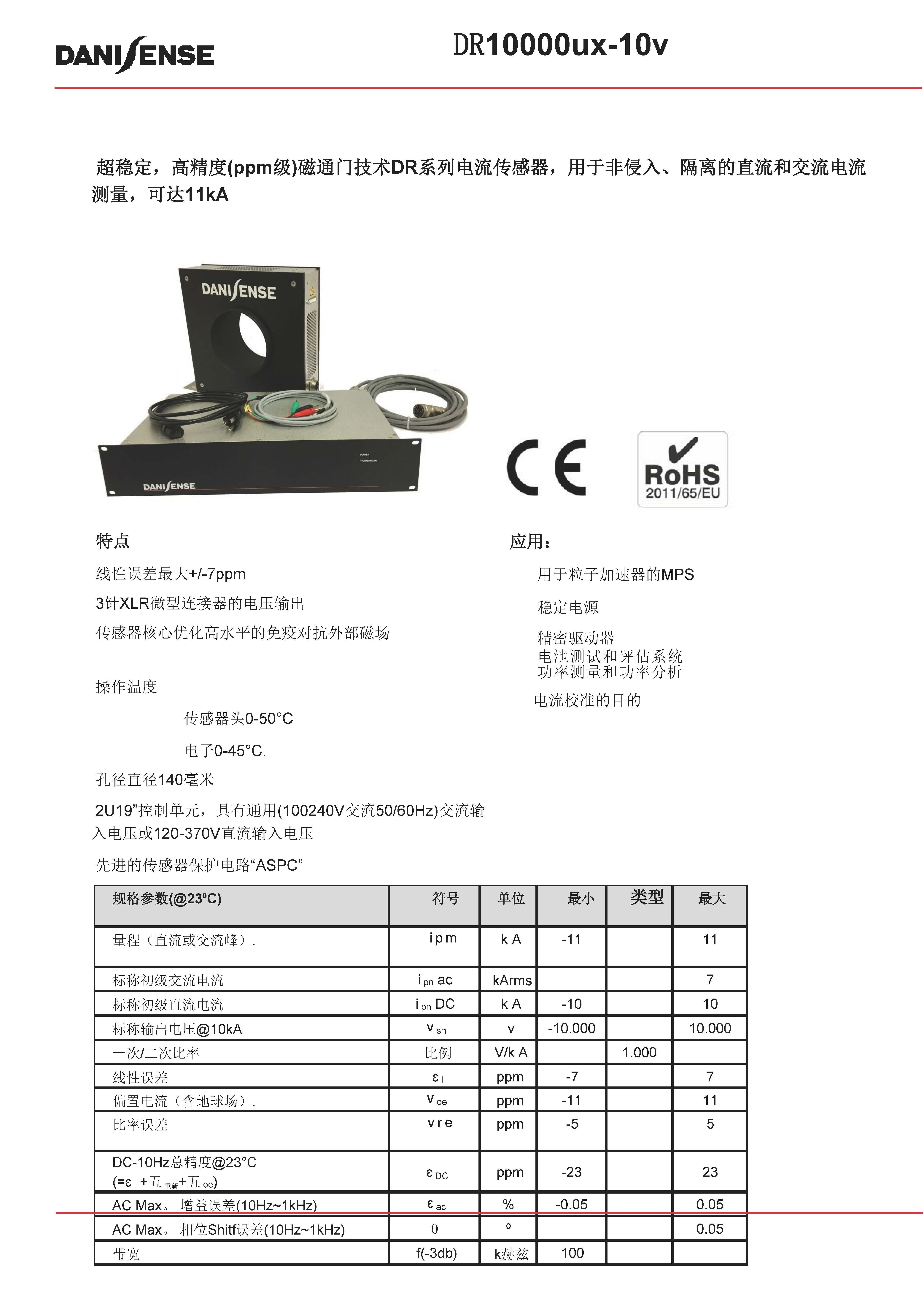 零磁通電流傳感器